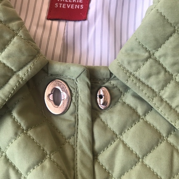 Valerie Stevens Green Quilted Jacket Diamond Stitch Snap Front XL - Picture 10 of 11
